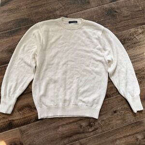 Brandy‎ Melville Ribbed Crew Neck Knit Sweater, Cream,OS